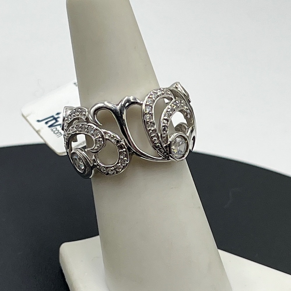 Bella Lucci Sterling Silver‎ Rhodium Plated CZ Ring Sz 7
